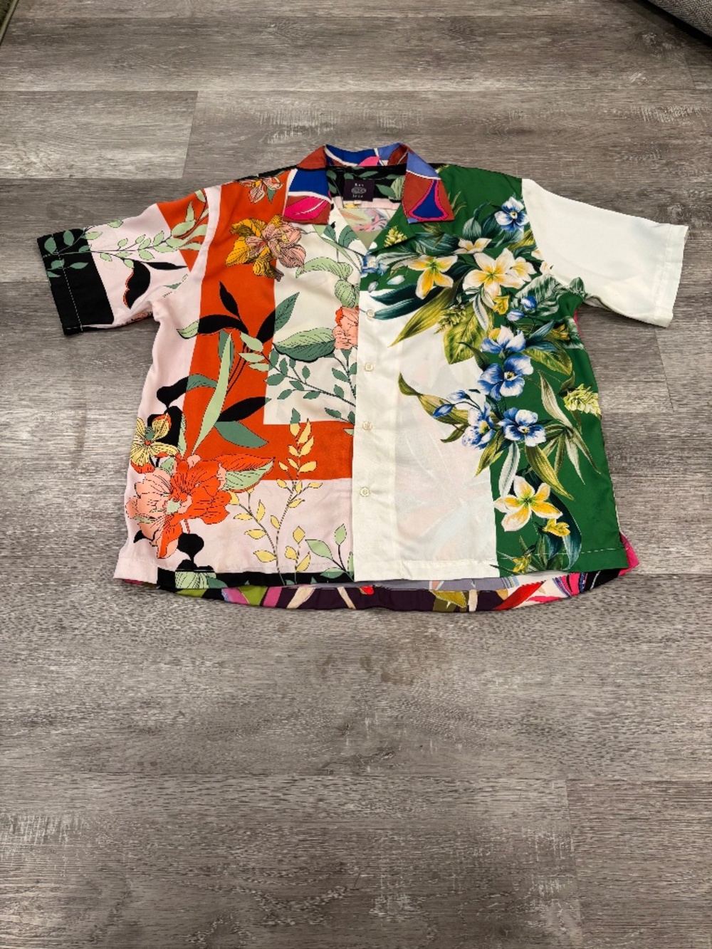Res Ipsa 100% Silk Camp Shirt Relaxed Floral Unisex Made in Morocco